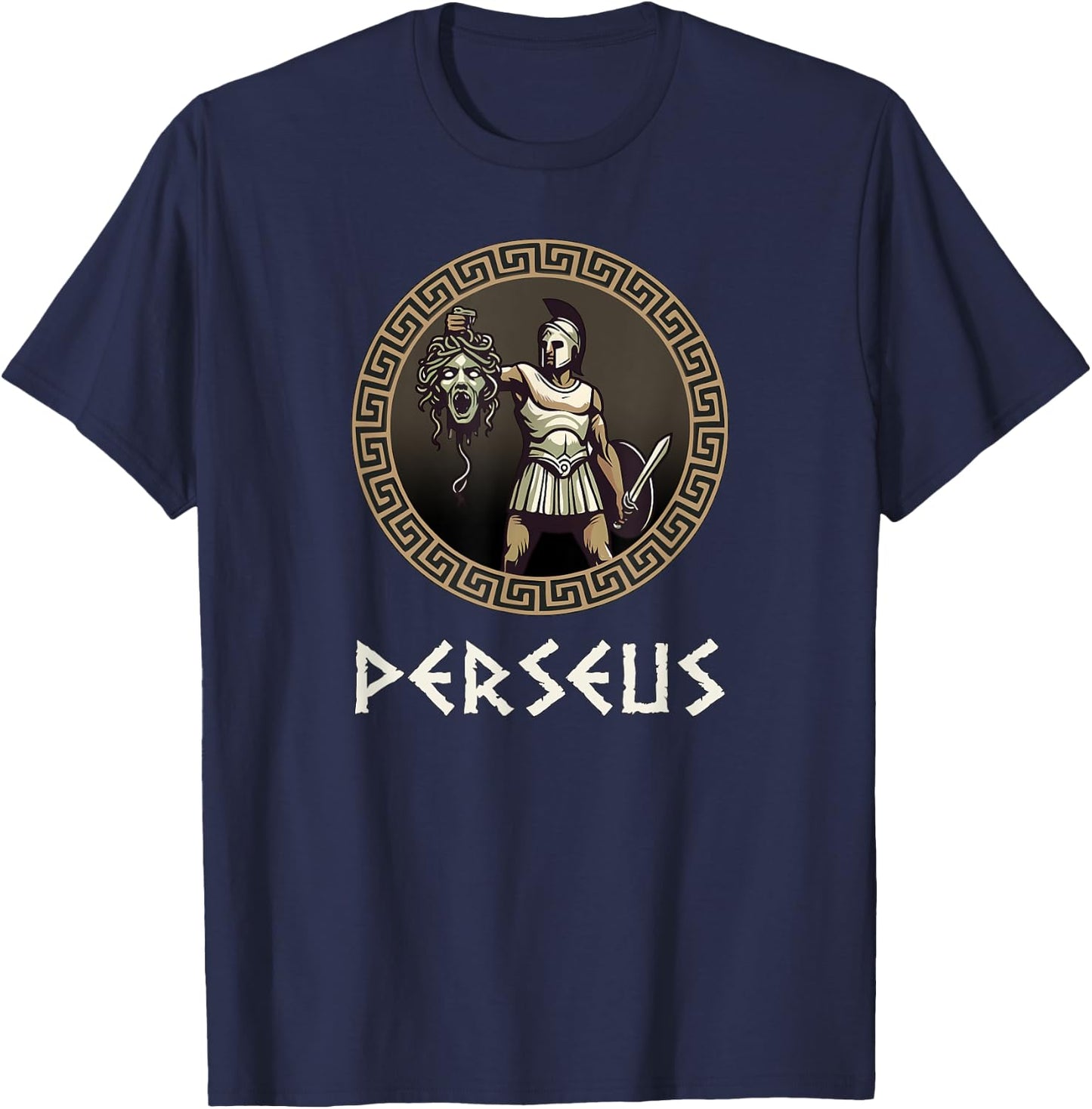 Perseus Greek Hero Ancient Greece Mythology T-Shirt - T-Shirt | Navy
