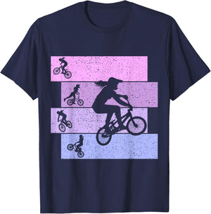 BMX Girls' Bike Children Women T-Shirt - T-Shirt | Navy
