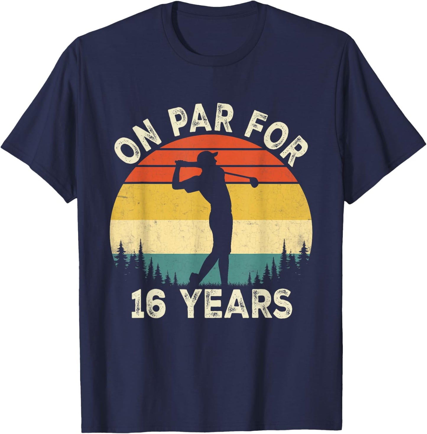 Funny 16th Birthday Golf Golfer 16 Year Old Golf Birthday T-Shirt - T-Shirt | Navy