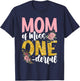 Mom of Little Miss Onederful 1st Birthday Family Matching T-Shirt - T-Shirt | Navy
