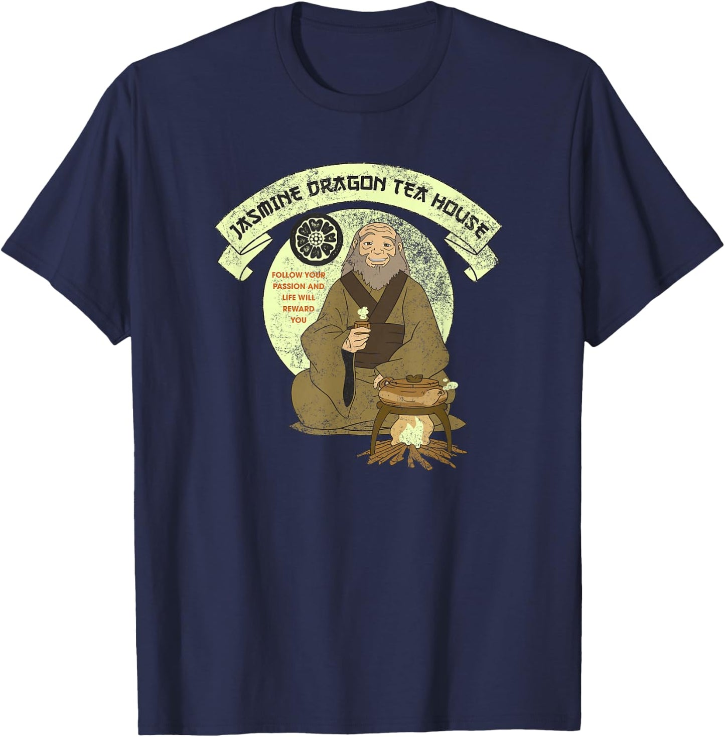 Avatar: The Last Airbender Iroh Jasmine Dragon Tea House Small T-Shirt - T-Shirt | Navy