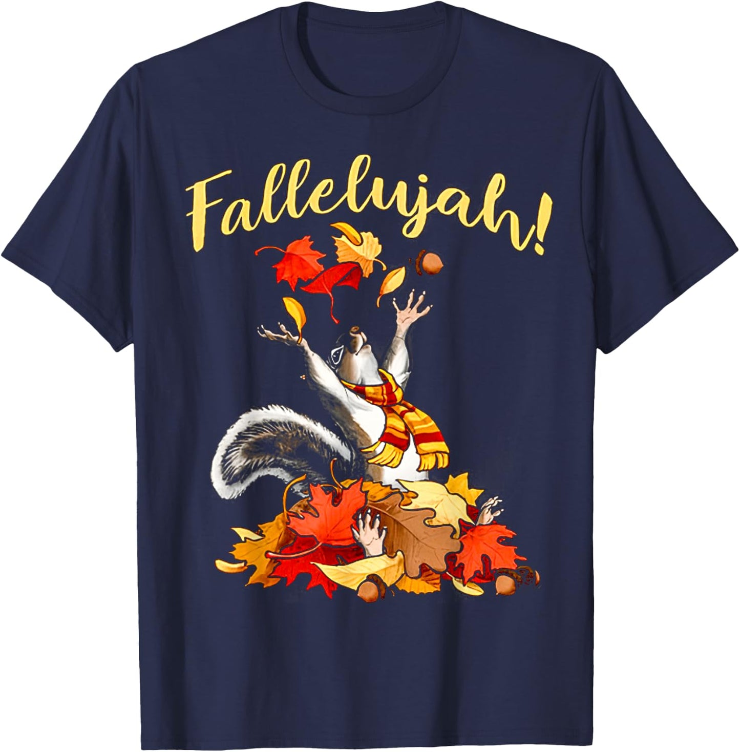 Squirrel Fallelujah Ladies T-Shirt - T-Shirt | Navy