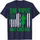 Irish Bagpiper American Pride Musical Bagpipe Gifts Novelty Kids Men T-Shirt - T-Shirt | Navy