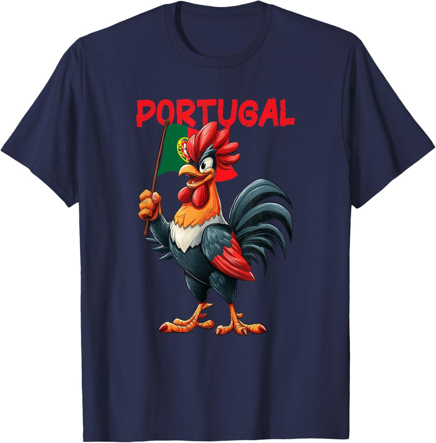 Awesome Portugal Colors with Animal Look T-Shirt - T-Shirt | Navy