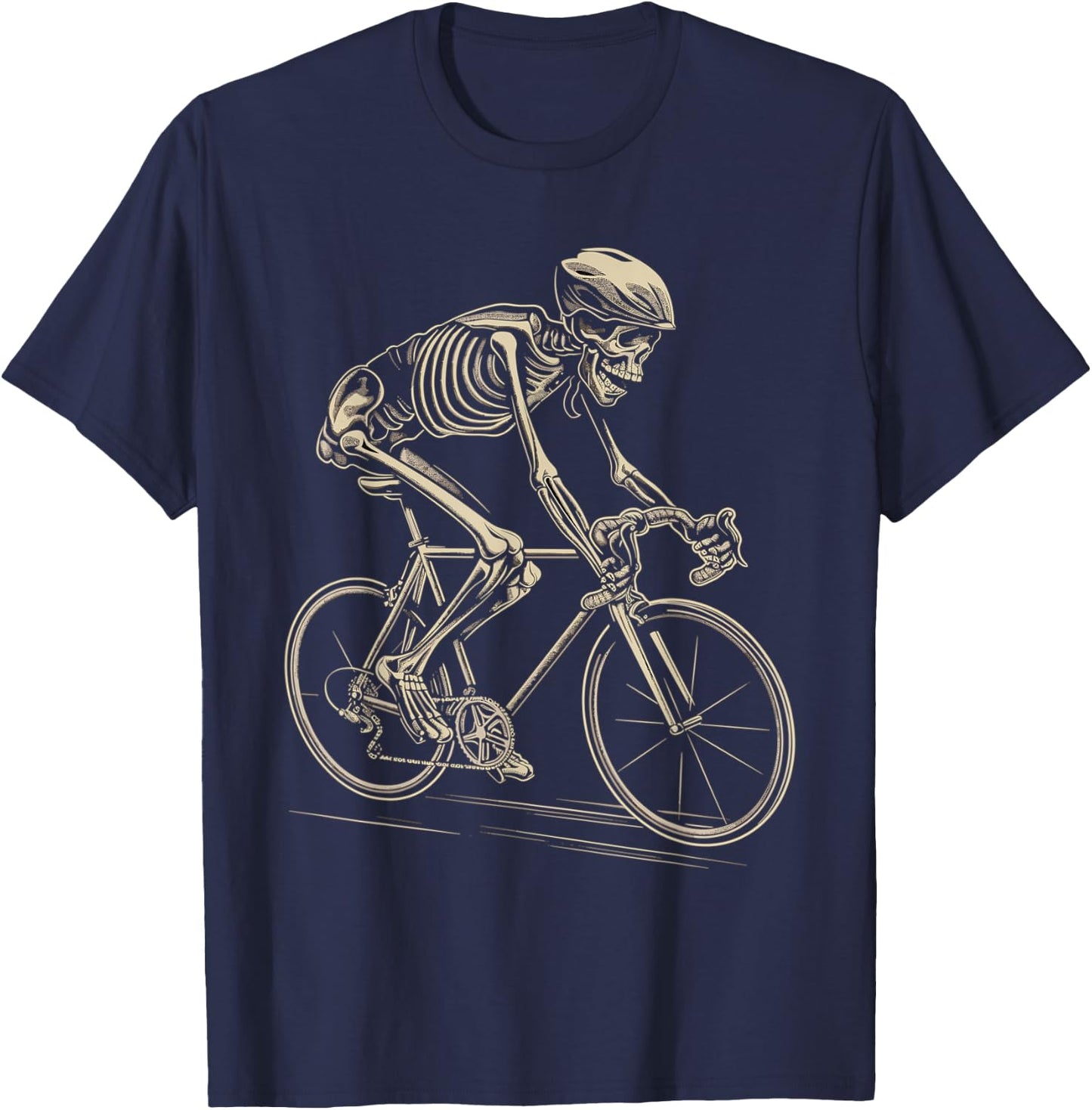 Skeleton Cycling Bike Halloween Bicycle Biking T-Shirt - T-Shirt | Navy