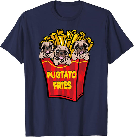 Pugtato, Funny Dog Potato, Dog Lover, Puglie Men Women Kids T-Shirt - T-Shirt | Navy