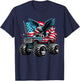 Monster Truck Bald Eagle 4th of July Boys American Flag T-Shirt - T-Shirt | Navy