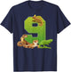 9 Bday Party 9 Years Old Reptile Animals T-Shirt - T-Shirt | Navy