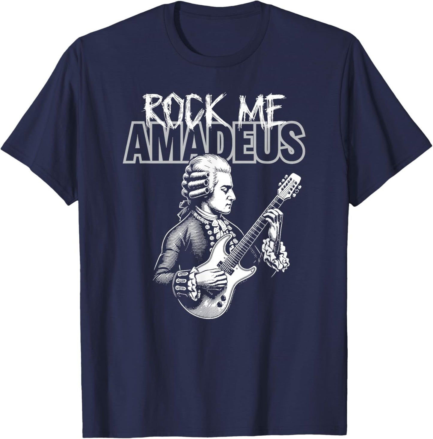 Rock Me Wolfgang Amadeus Mozart Funny T-Shirt - T-Shirt | Navy