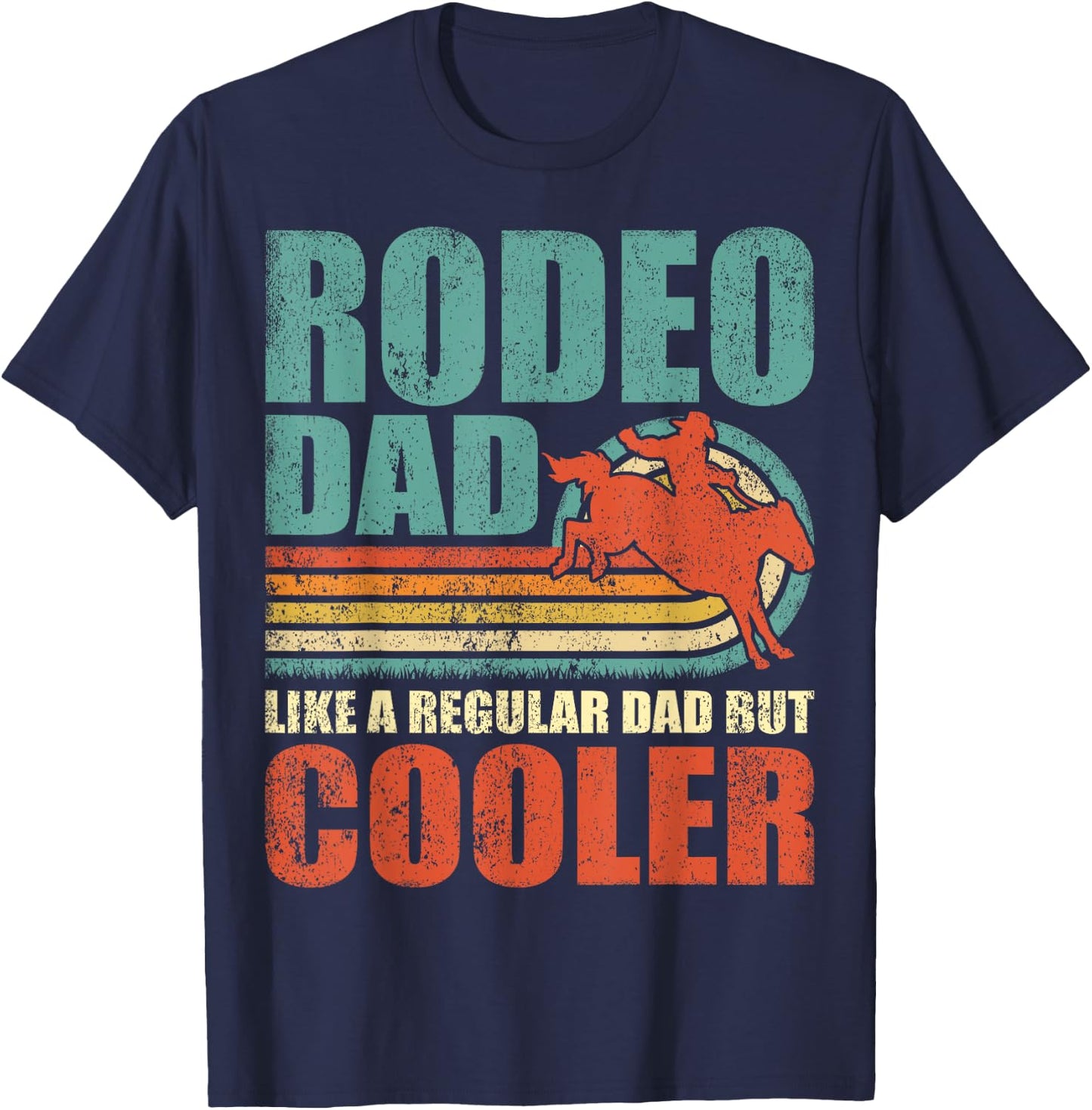 Retro Style Vintage Rodeo Dad Father's Day T-Shirt - T-Shirt | Navy
