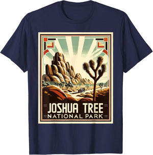 Joshua Tree National Park Vintage Hiking Camping Outdoor T-Shirt - T-Shirt | Navy