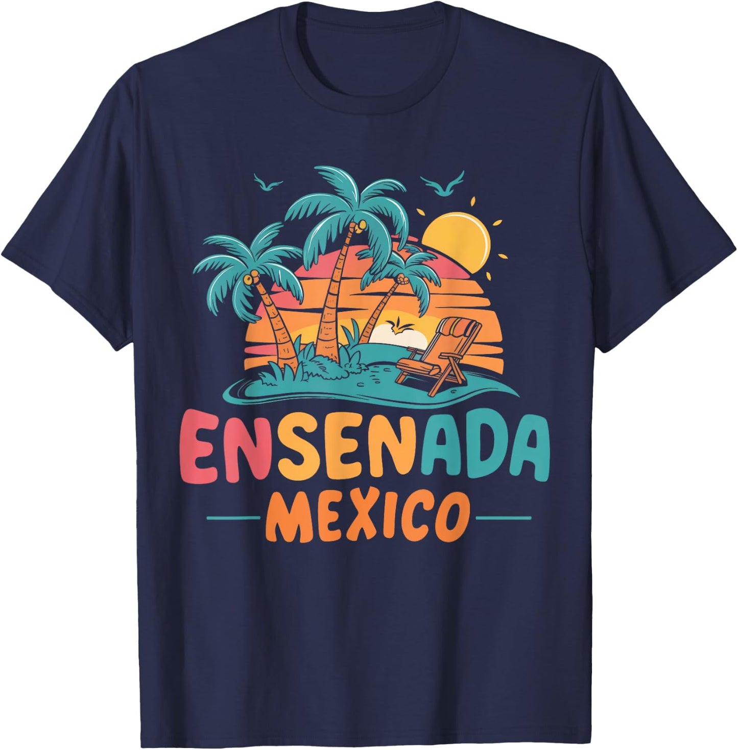 Ensenada Mexico Tropical Sunset beach Souvenir Vacation Women Kids T-Shirt - T-Shirt | Navy