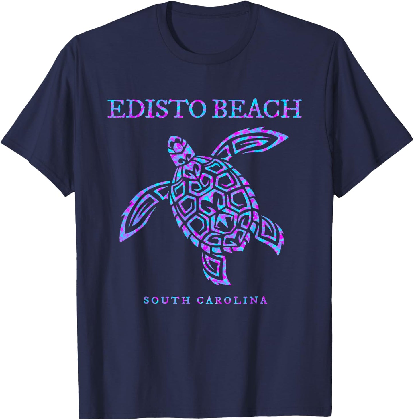Edisto Beach South Carolina Sea Turtle Beach Vacation T-Shirt - T-Shirt | Navy