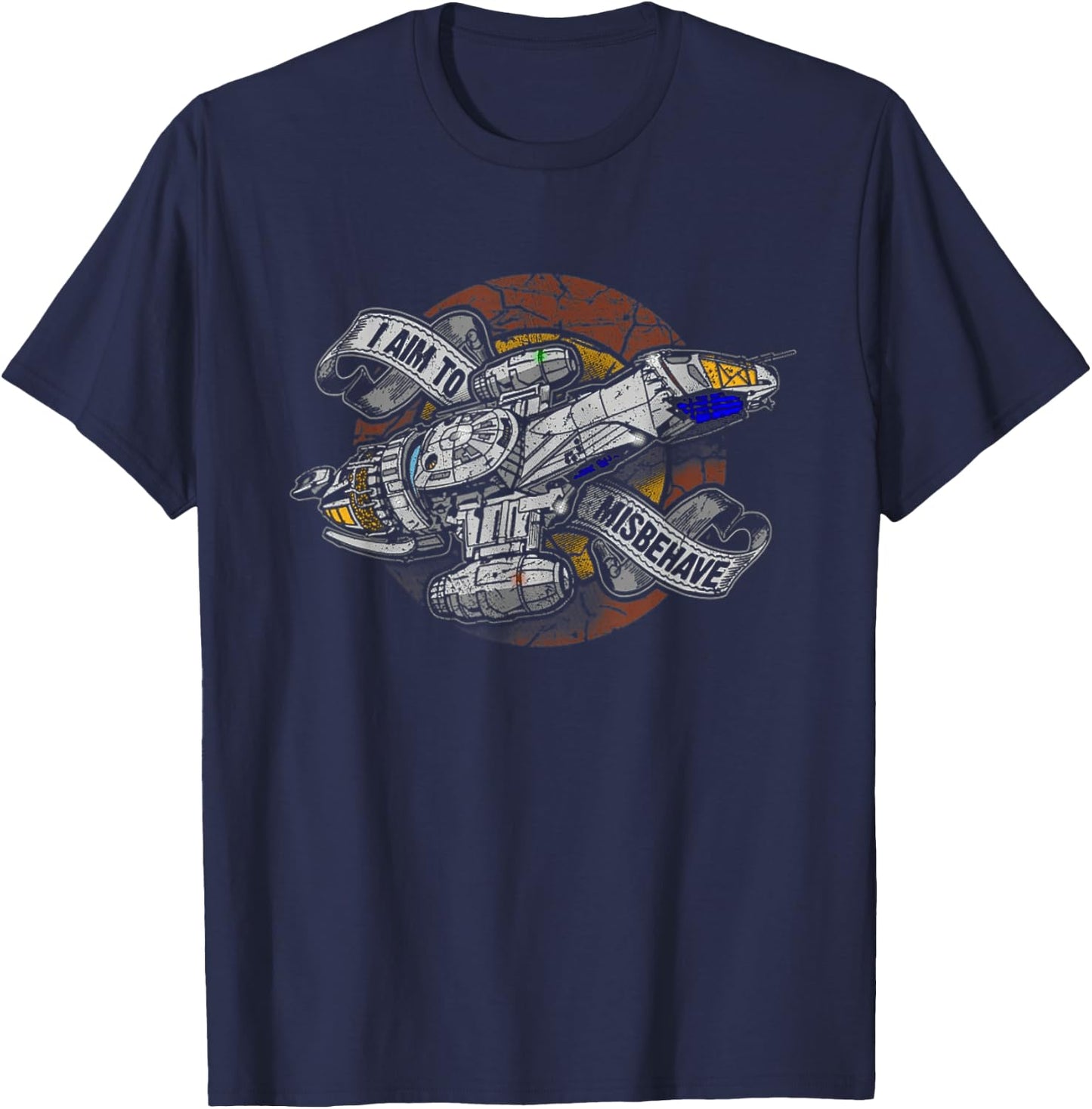 I Aim To Misbehave Retro Ship Works T-Shirt - T-Shirt | Navy