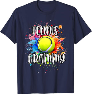 Tennis GRAMMY Tennis Ball Graphic Shirt Colorful Splash T-Shirt - T-Shirt | Navy