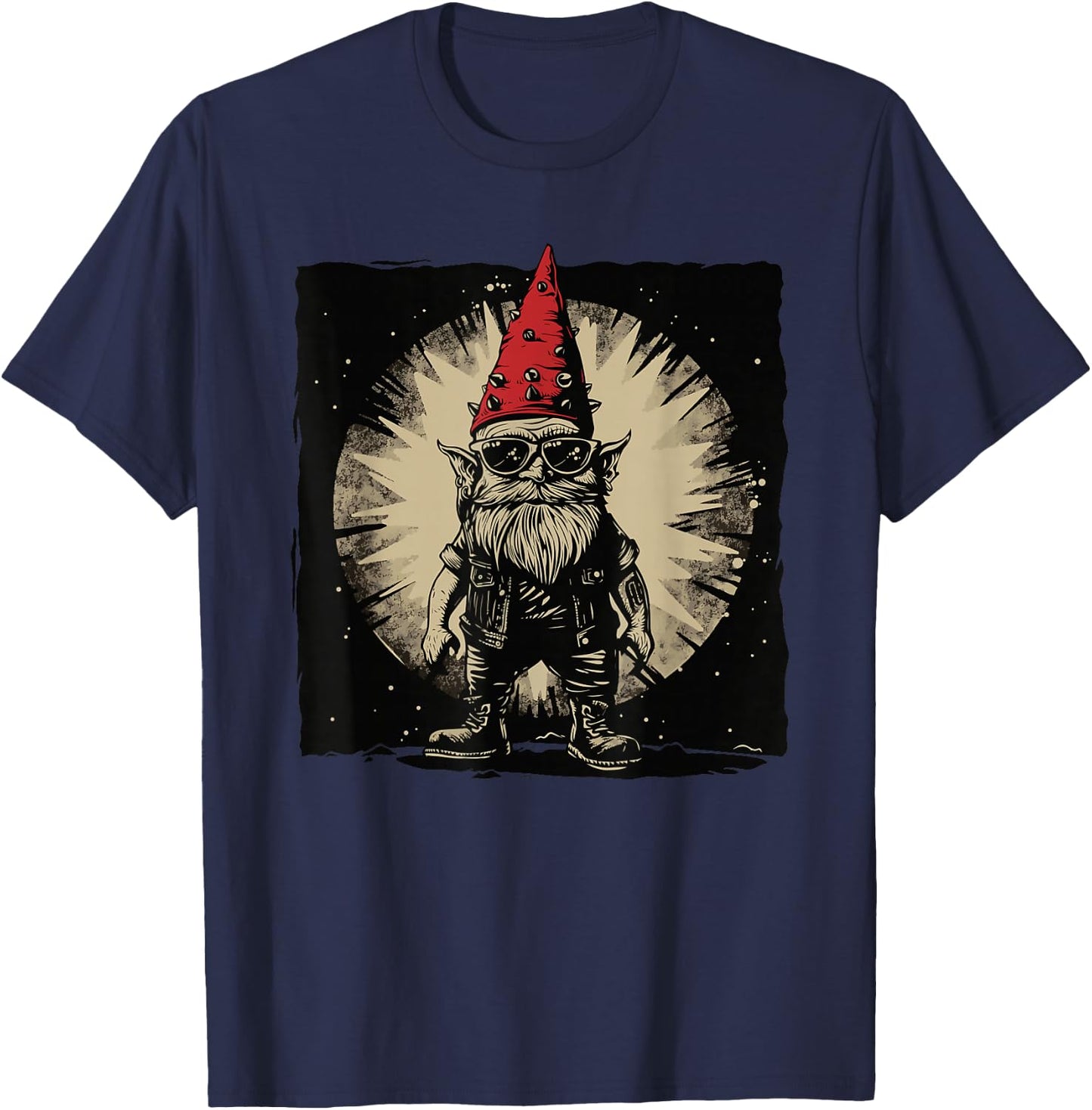 Heavy Metal Garden Gnome T-Shirt - T-Shirt | Navy