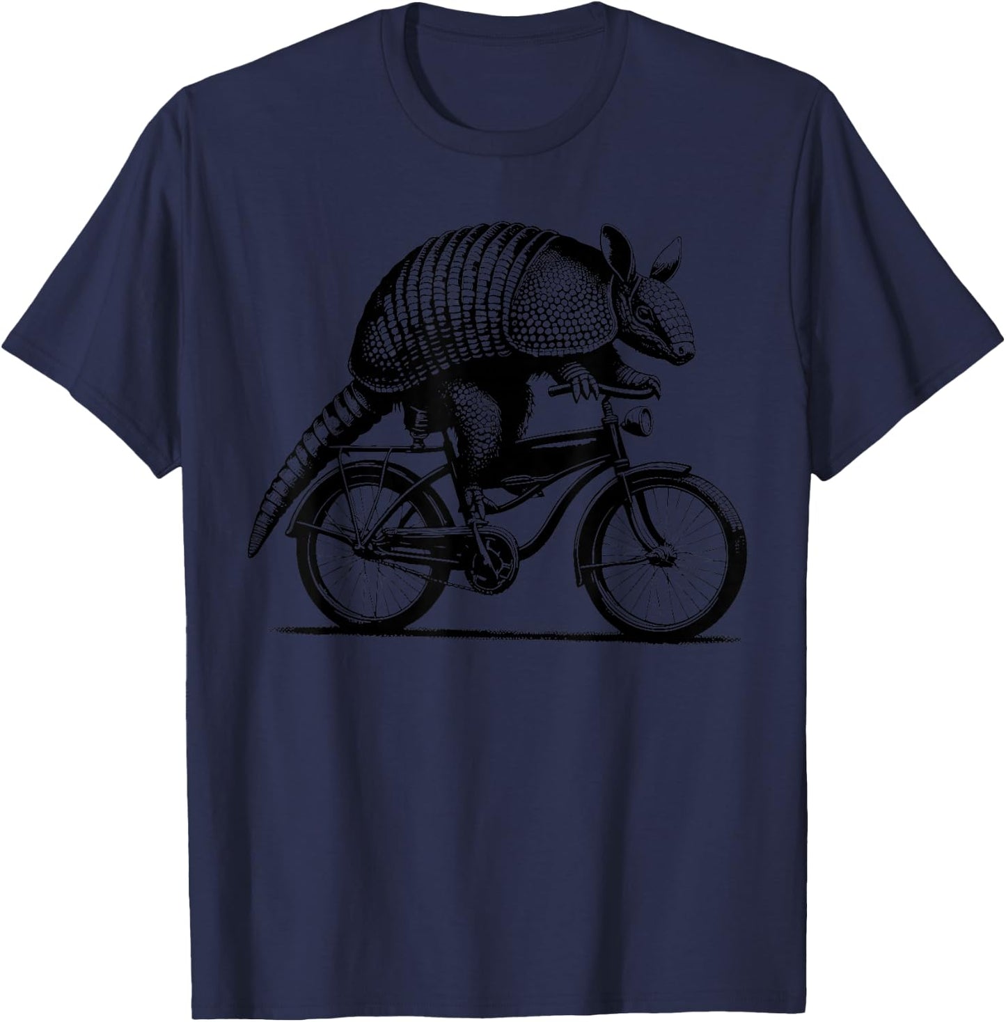 Armadillo Riding Bicycle Vintage Cycling Armadillo Biker T-Shirt - T-Shirt | Navy
