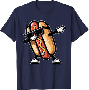 Cool Hot Dog Dabbing Funny Fast Food Hotdog Lovers Toddler T-Shirt - T-Shirt | Navy