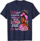 Blessed Is She Who Has Believed Gift Black Afro Woman T-Shirt - T-Shirt | Navy
