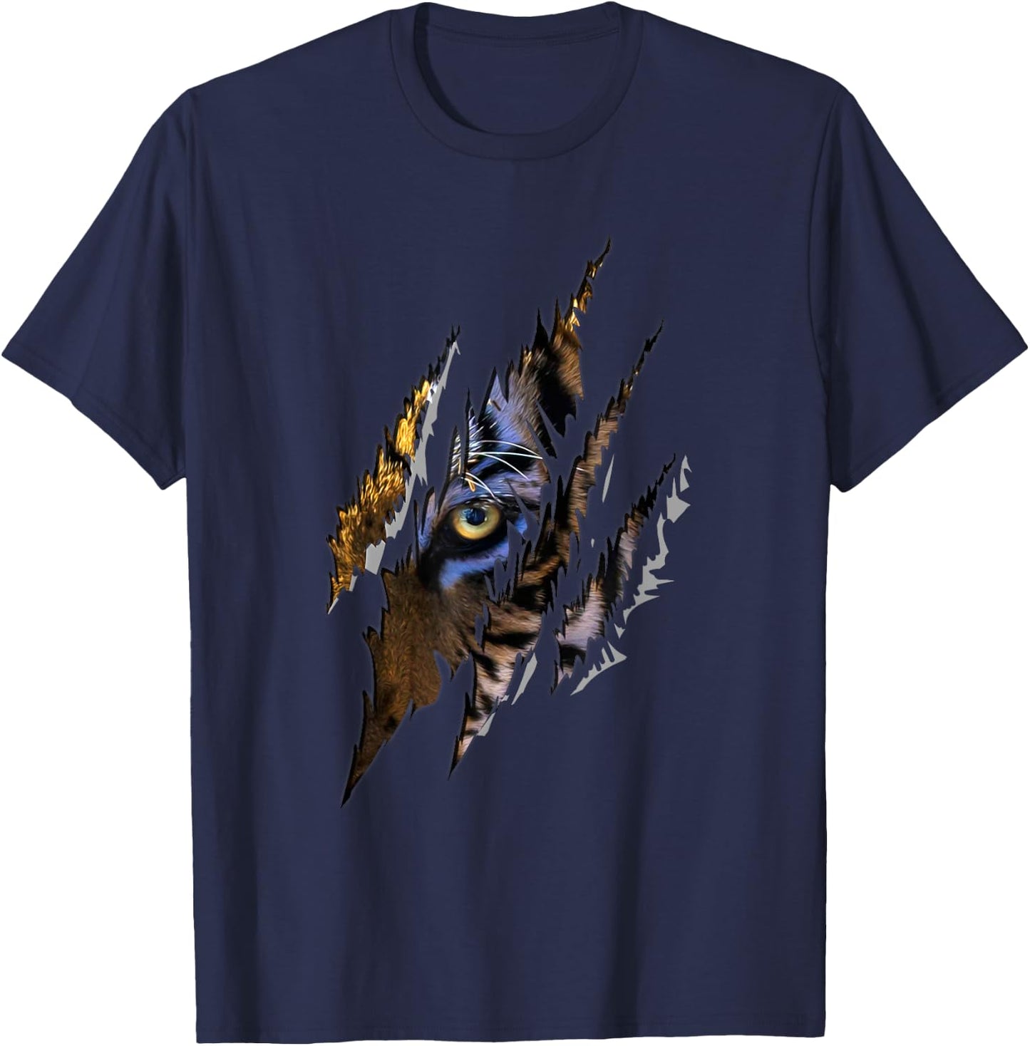 Tiger Eye Claw Funny Genus Panther Felidae Cat Lover Novelty Women Kids T-Shirt - T-Shirt | Navy