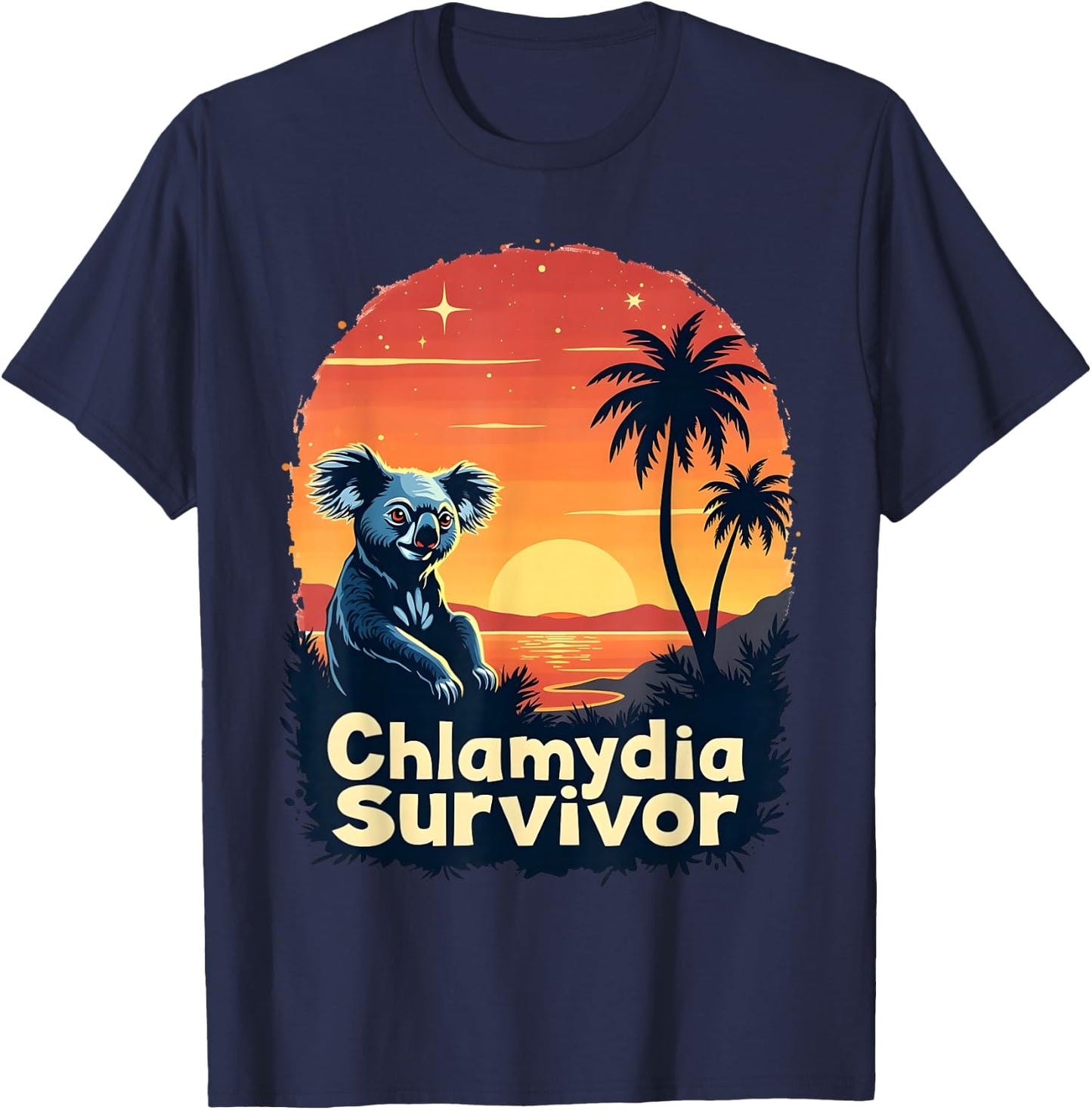 Chlamydia Survivor Funny Adult Joke Retro Vintage Koala Men T-Shirt - T-Shirt | Navy