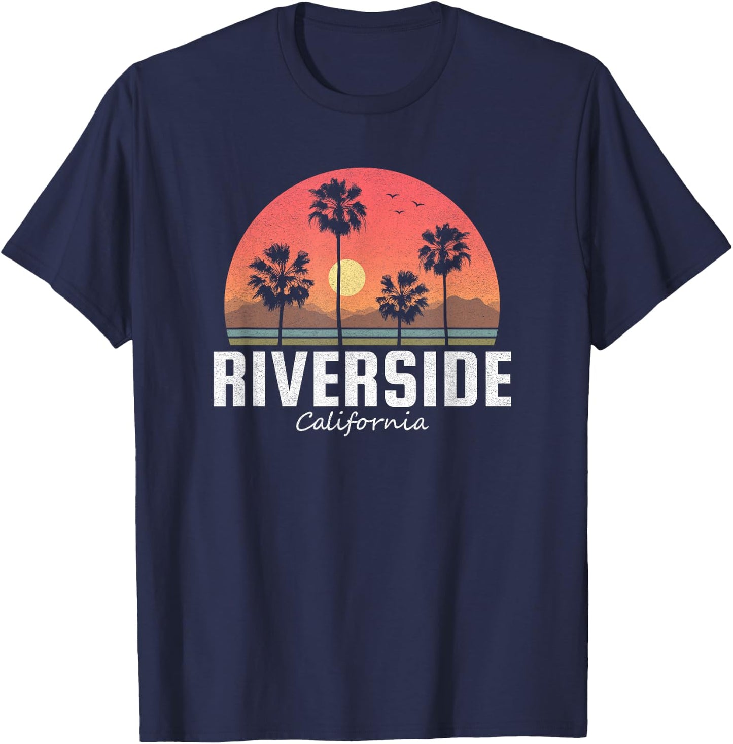 Riverside T Shirt Women Men Kids California Retro Sunset T-Shirt - T-Shirt | Navy