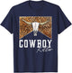 Western Cowgirl Leopard Punchy Cowboy Killers Bull Horn T-Shirt - T-Shirt | Navy