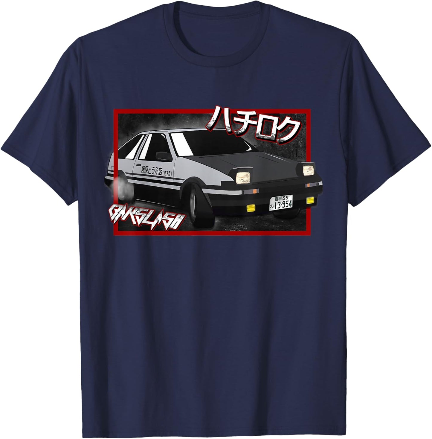 JDM Drift Anime Manga Car Hachiroku T-Shirt - T-Shirt | Navy