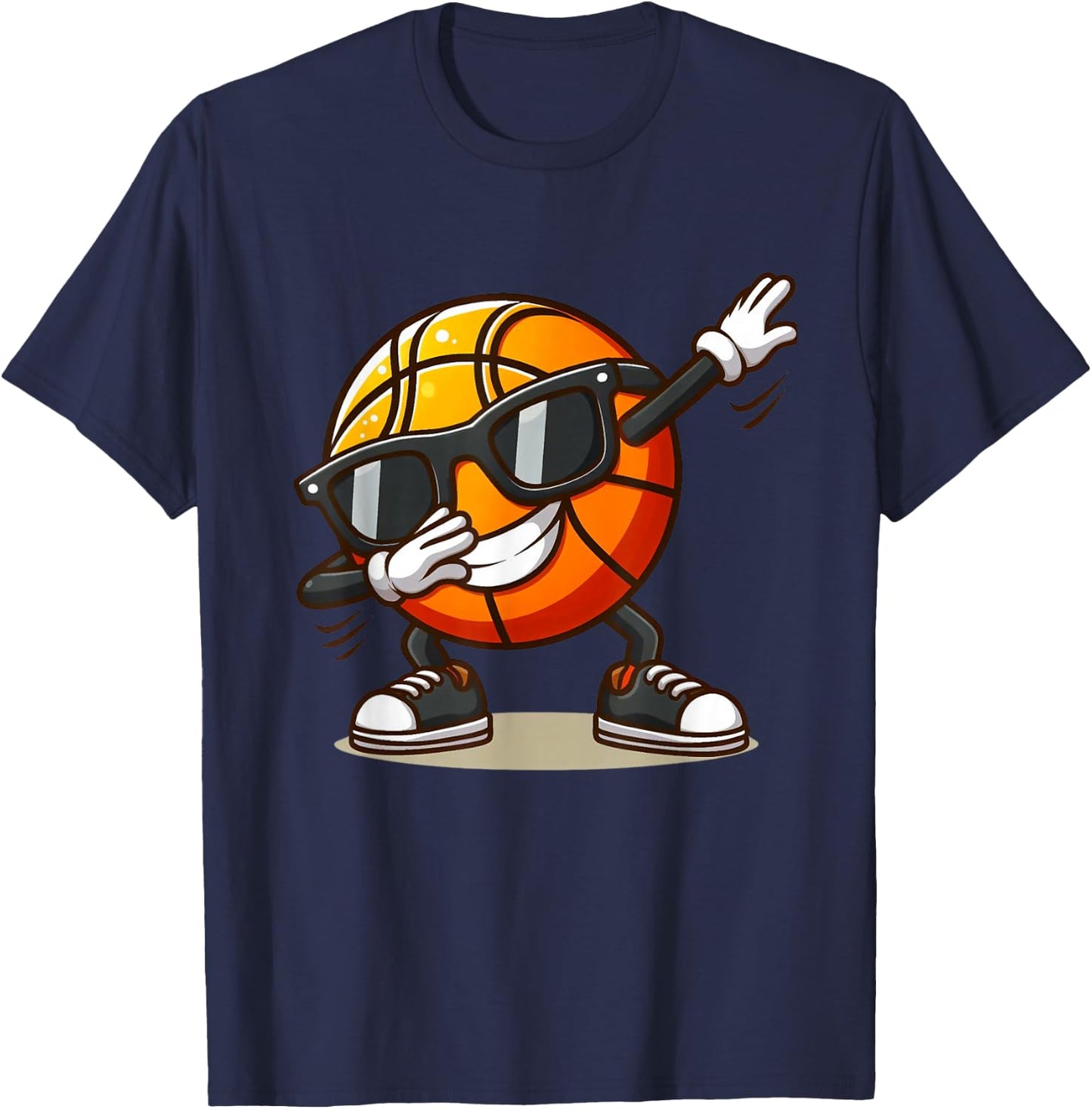 Dabbing Basketball Ball Funny Boys Men Women Sports Player T-Shirt - T-Shirt | Navy