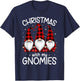 Christmas With My Gnomies Xmas Family Gnome Red Black Plaid T-Shirt - T-Shirt | Navy