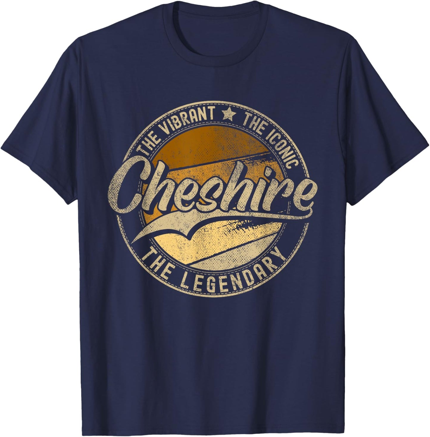 Cheshire CT | Connecticut | Vintage Distressed T-Shirt - T-Shirt | Navy