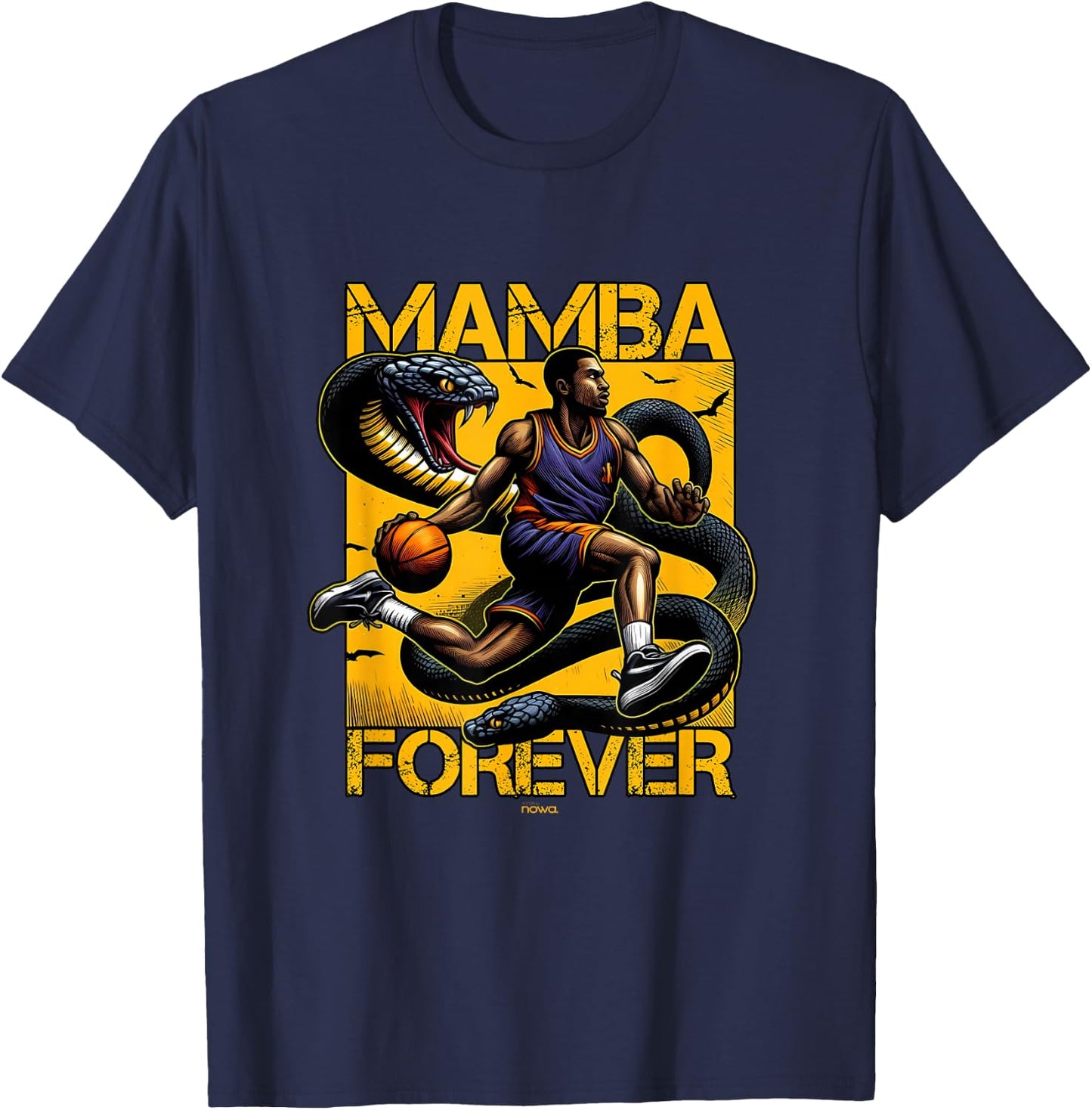Driven by Mentality Basketball Player ON Yellow Ground T-Shirt - T-Shirt | Navy