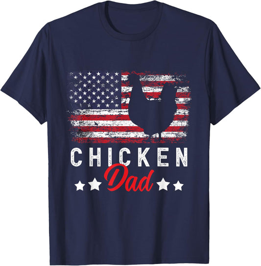 Funny Farmer Father Gift | Chicken Dad T-Shirt - T-Shirt | Navy