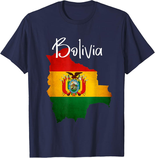 Bolivia Flag , Bolivian Flag, Bolivia Shirts T-Shirt - T-Shirt | Navy