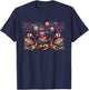 Three Cute Bearded Dragons 4th July Proud Flag Fireworks T-Shirt - T-Shirt | Navy