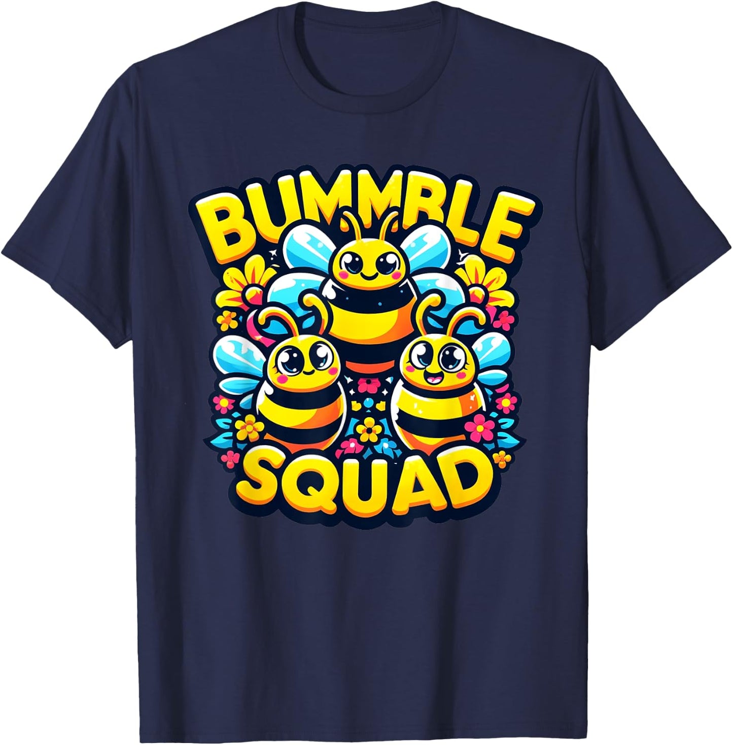 Bumble Bee Squad Funny Bumblebee Friends Team Men Women Kids T-Shirt - T-Shirt | Navy