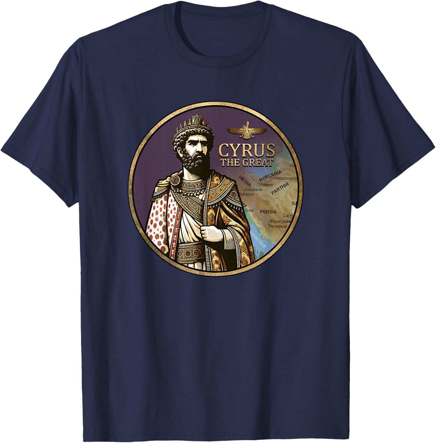 Cyrus the Great Achaemenid Empire Persian History T-Shirt - T-Shirt | Navy