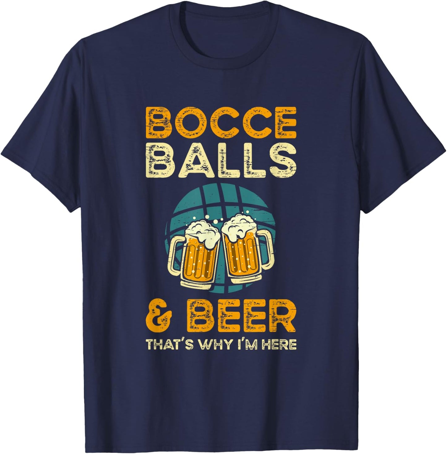 Bocce Balls Beer - Ball Sport Bocce T-Shirt - T-Shirt | Navy
