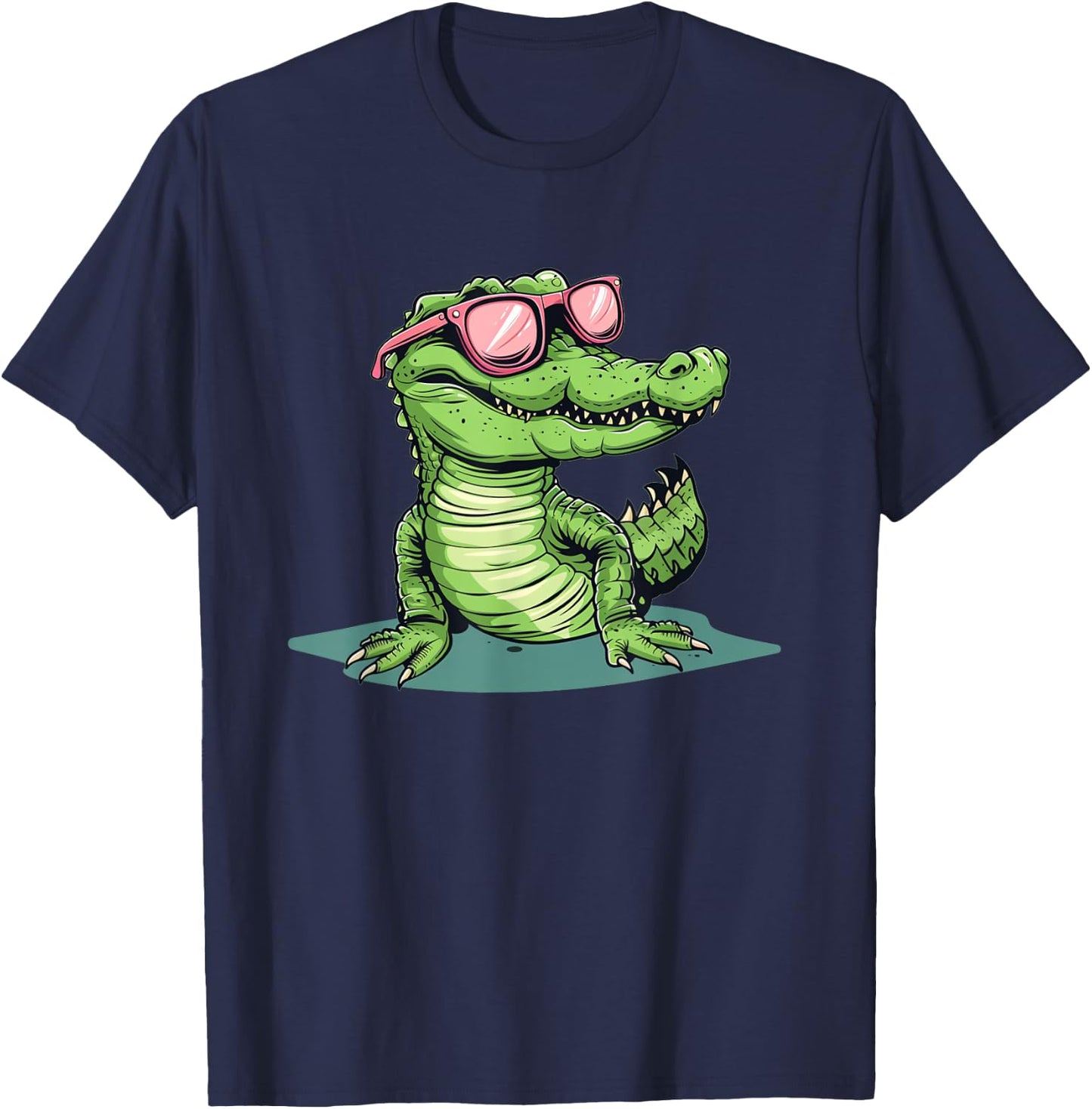 Funny pink Sunglasses Crocodile T-Shirt - T-Shirt | Navy