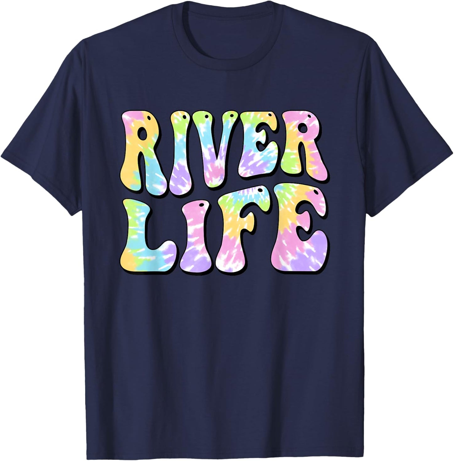 River Life Fun Fishing Boating River Bum Women Girl Kids T-Shirt - T-Shirt | Navy