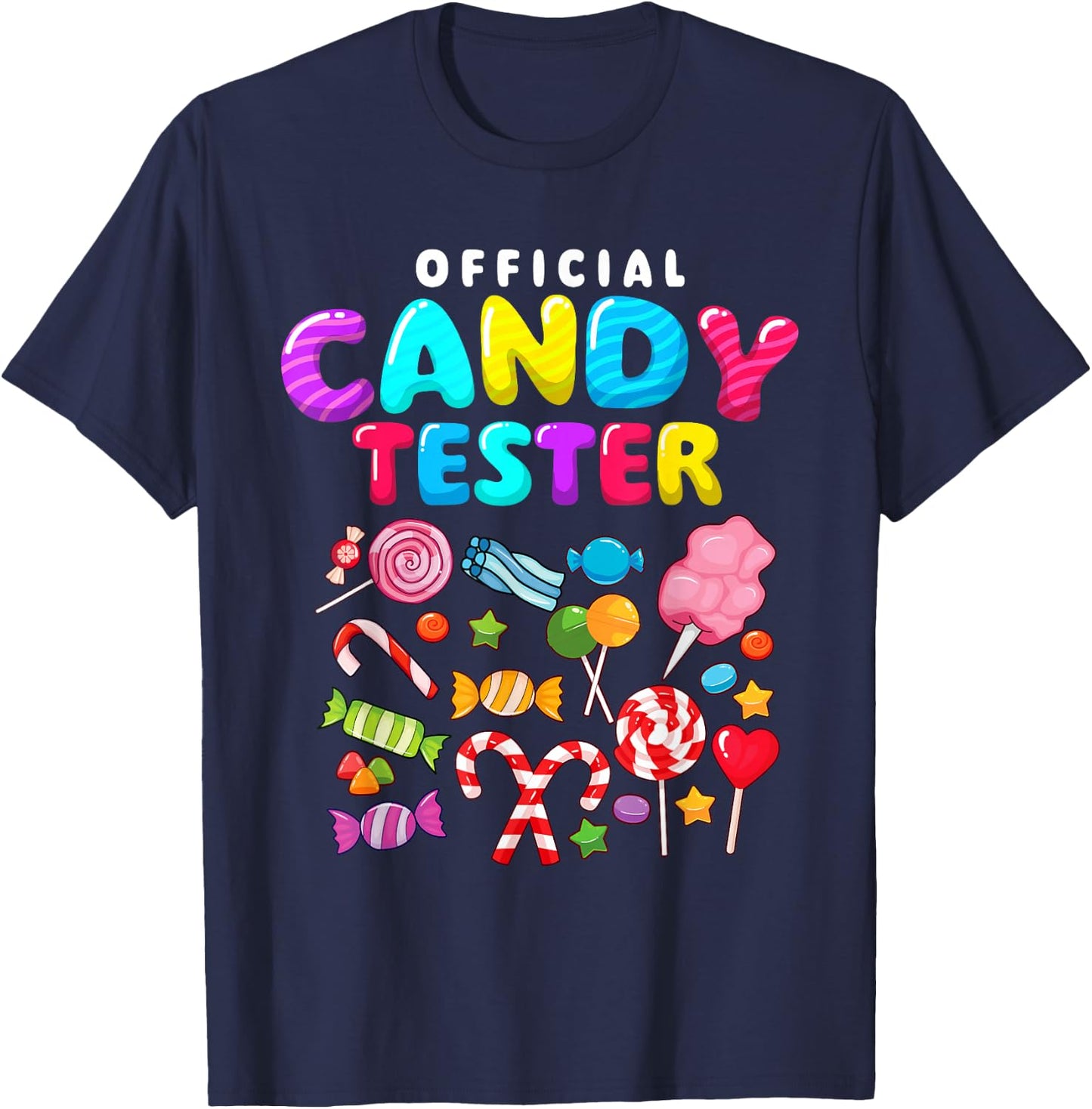 Official Candy Tester - Lollipop Candy Lovers Sweets T-Shirt - T-Shirt | Navy