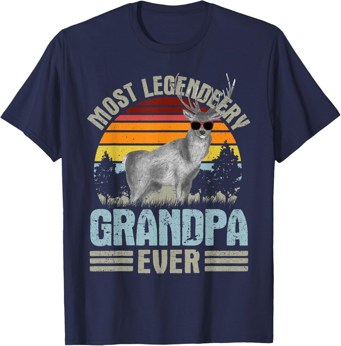 Most Legendeery Grandpa Ever Deer Hunting Hunter T-Shirt - T-Shirt | Navy