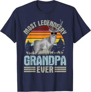 Most Legendeery Grandpa Ever Deer Hunting Hunter T-Shirt - T-Shirt | Navy