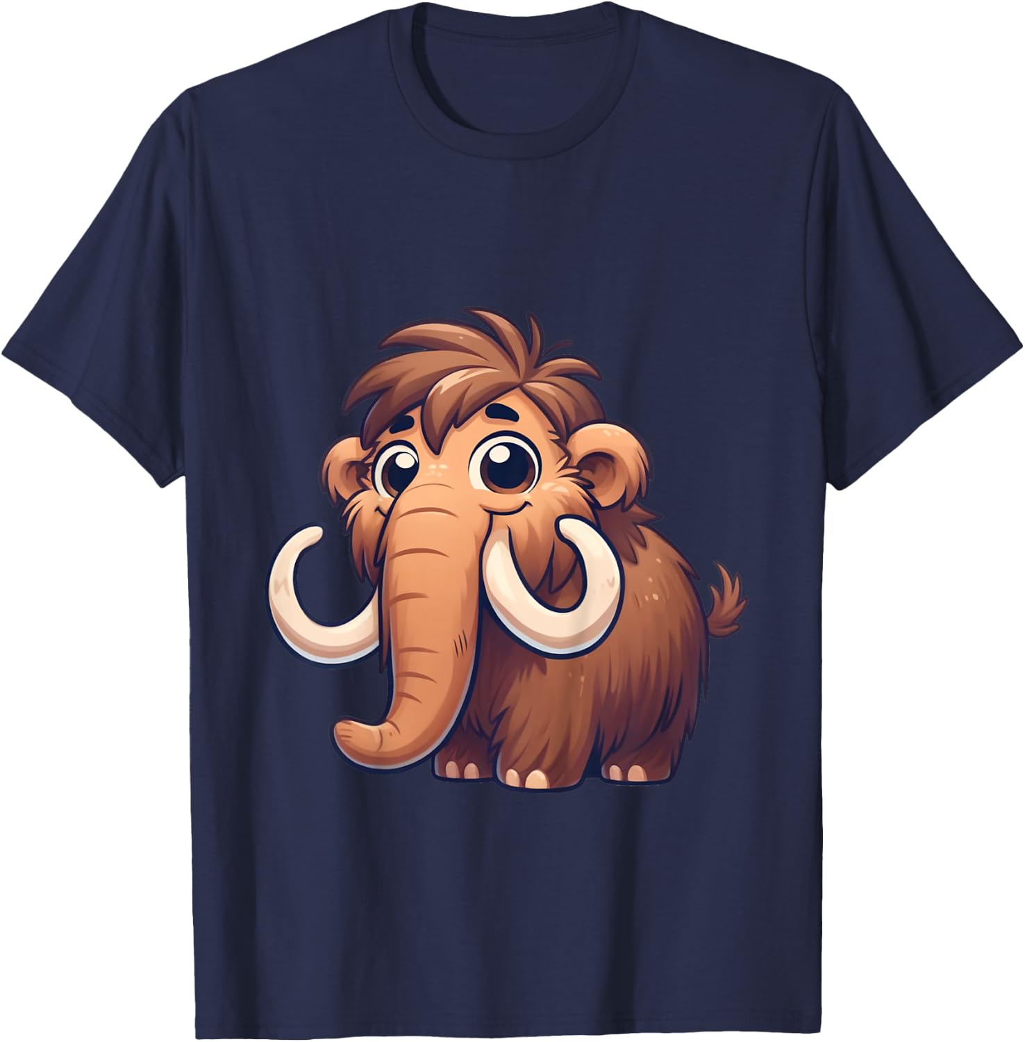 Toddlers Woolly Mammoth Cute Mammoth Cartoon Boys and Girls T-Shirt - T-Shirt | Navy