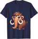 Toddlers Woolly Mammoth Cute Mammoth Cartoon Boys and Girls T-Shirt - T-Shirt | Navy