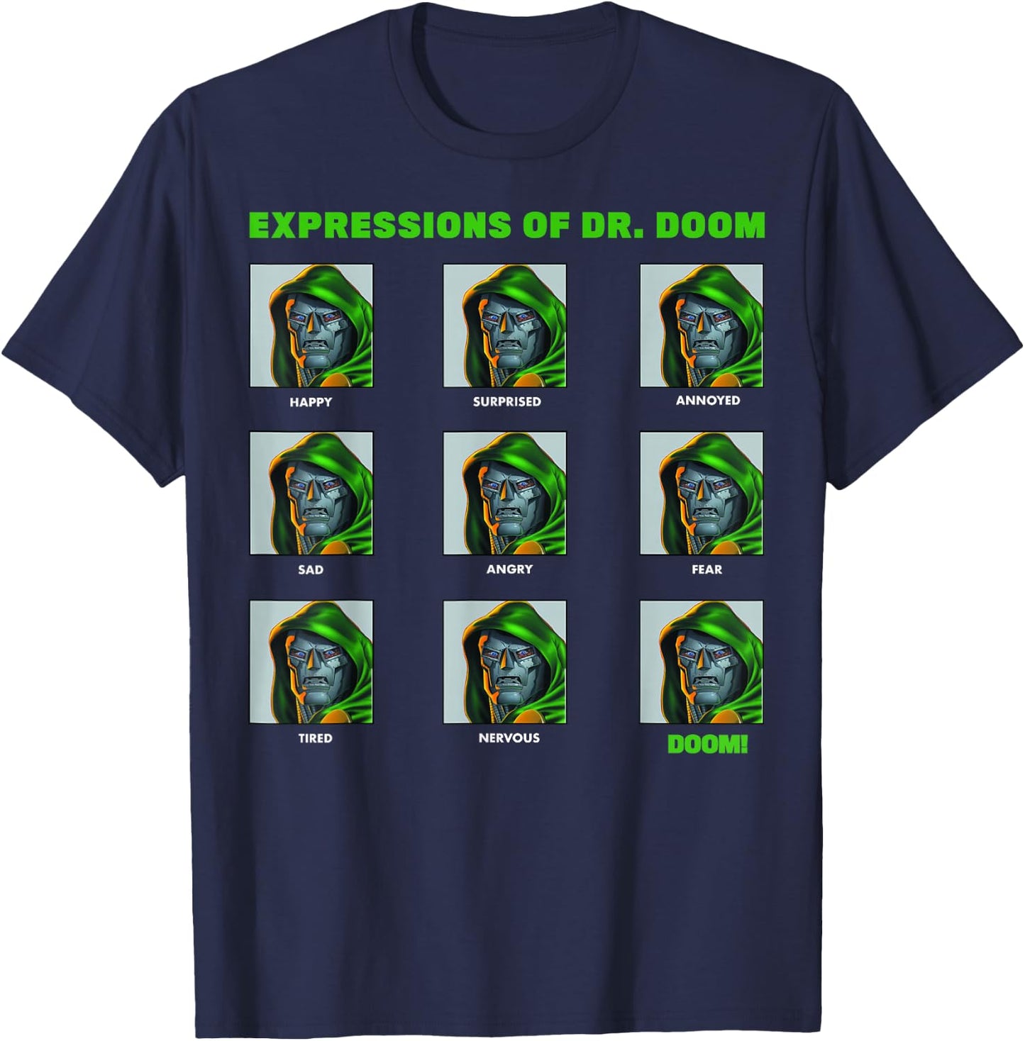 Marvel Expressions of Dr. Doom Panels T-Shirt - T-Shirt | Navy