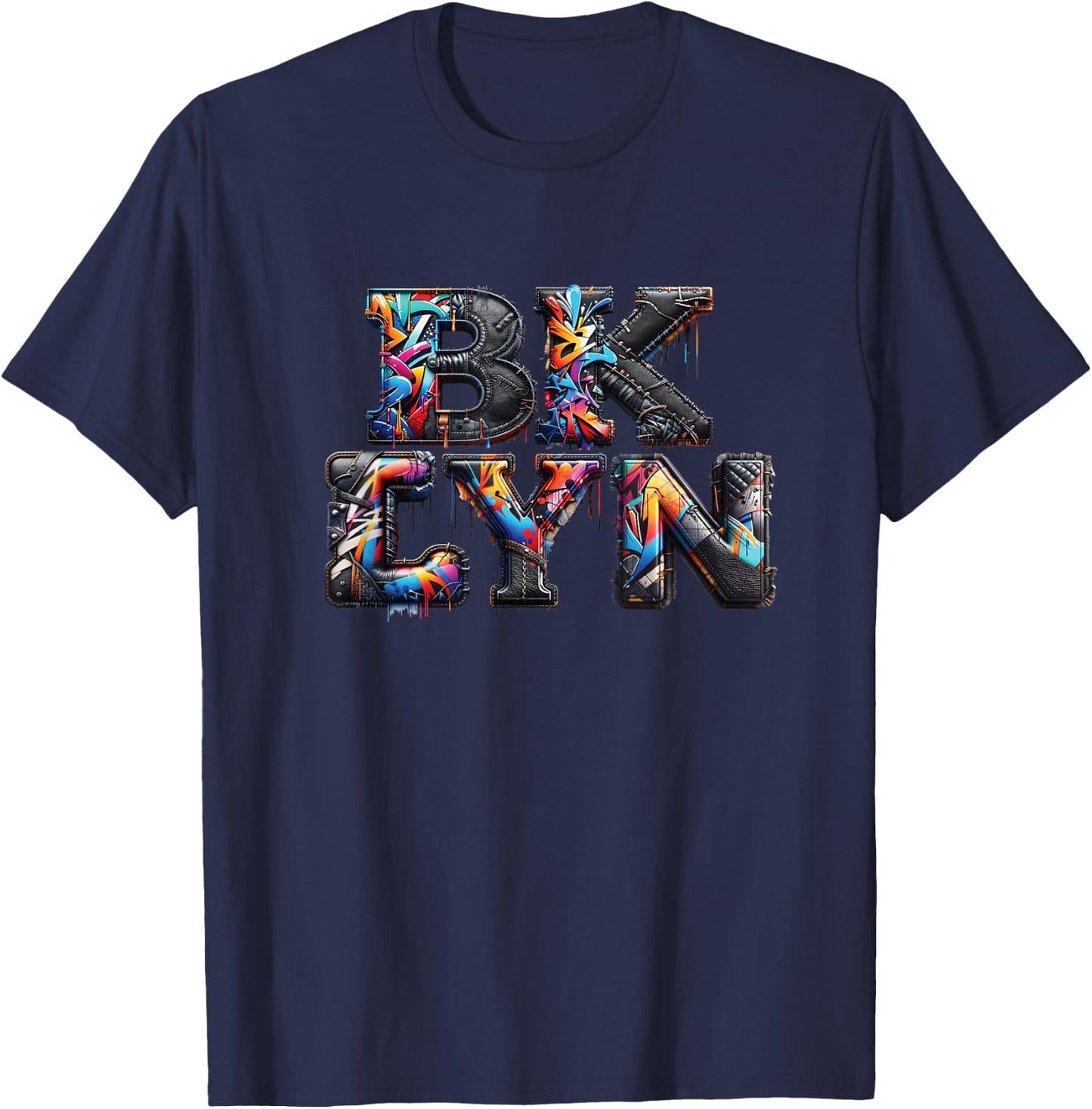 Brooklyn New York City Graffiti 80s 90s Hip Hop BKLYN T-Shirt - T-Shirt | Navy