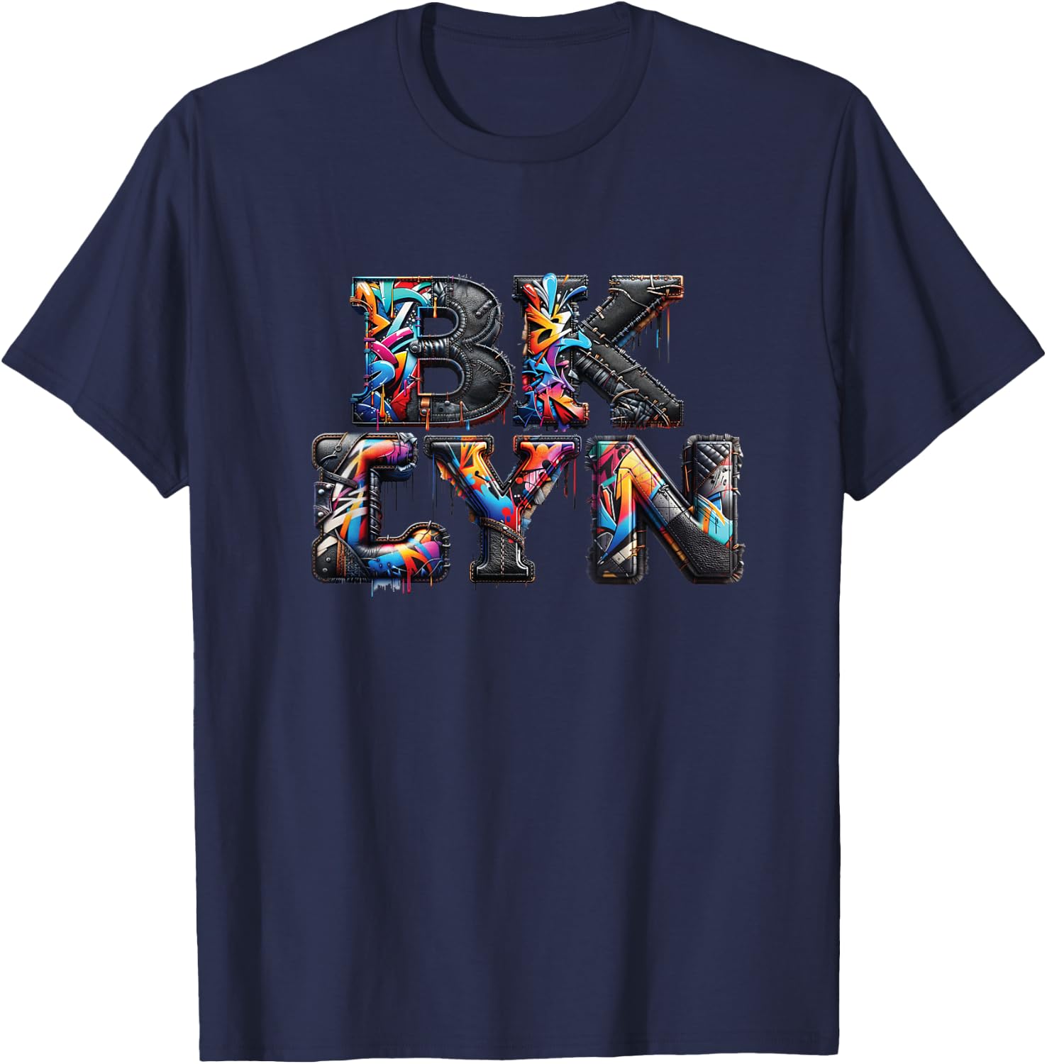 Brooklyn New York City Graffiti 80s 90s Hip Hop BKLYN T-Shirt - T-Shirt | Navy