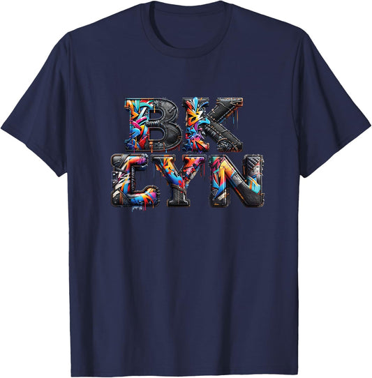 Brooklyn New York City Graffiti 80s 90s Hip Hop BKLYN T-Shirt - T-Shirt | Navy