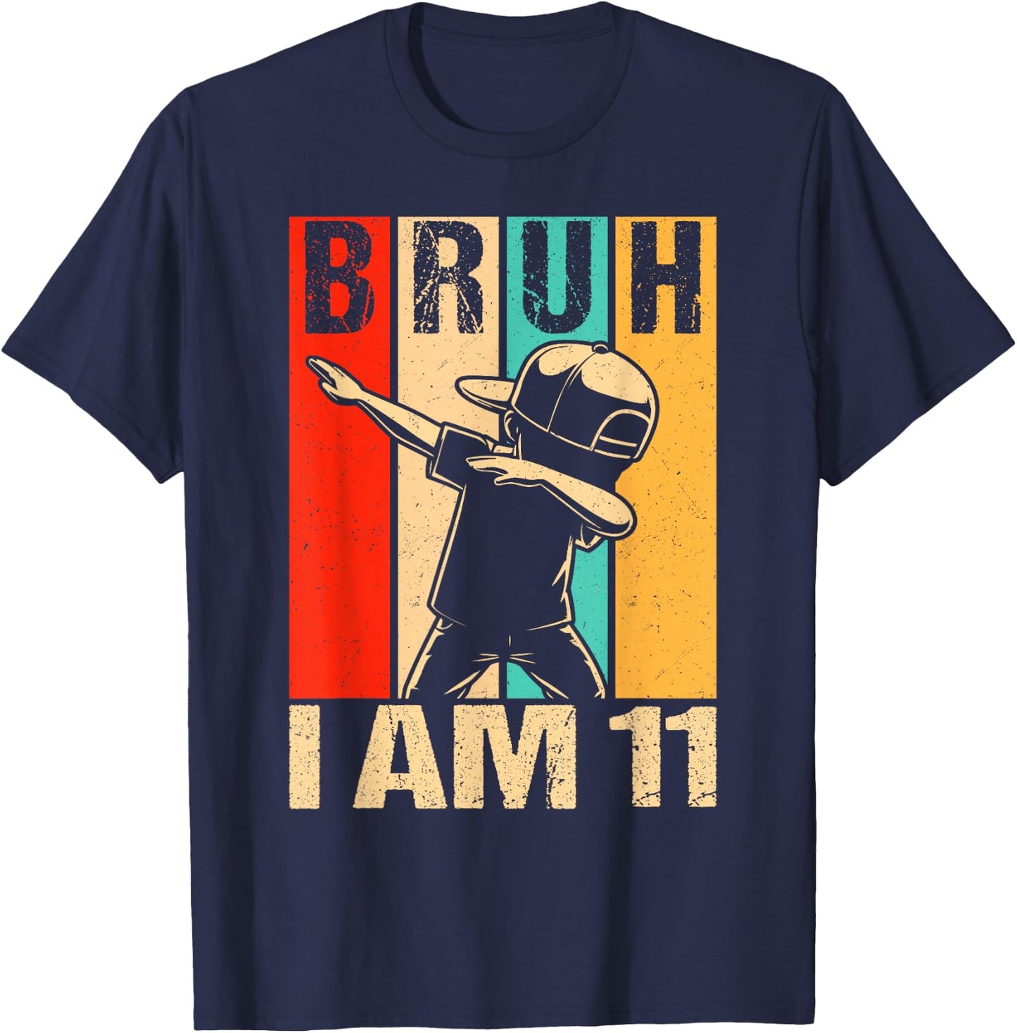 11 Year Old Birthday Dabbing Boy Bruh It's My 11th Birthday T-Shirt - T-Shirt | Navy